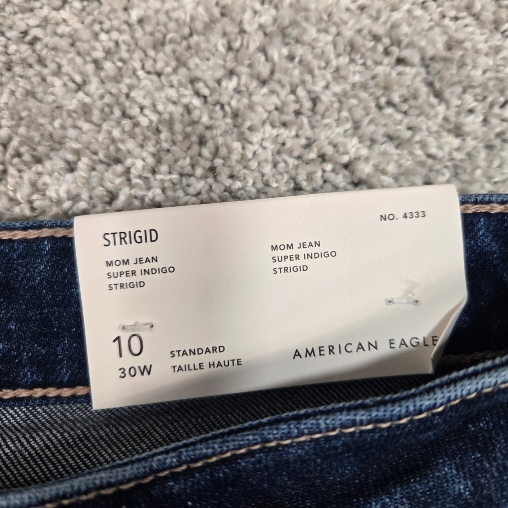 American Eagle Strigid Thrashed mom Jean women 10 (30 x 28) Rose embroidered NEW - Picture 4 of 11